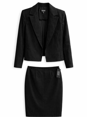 Kasper Black Suit Set • Blazer + Pencil Skirt • Classic Career • NWT